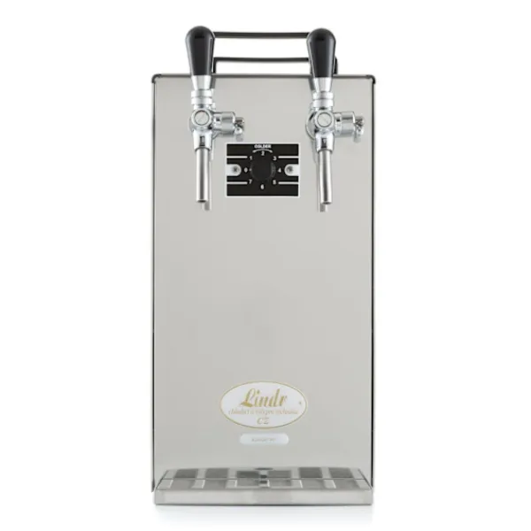 Ølhaner>Fadølsanlæg - kontakt 40 2-sidet tør køler, kontinuerlig køler 50 liter/h, inkl. Dispensersøjle, Green Line, KEG:Type A, KEG 2:Type D