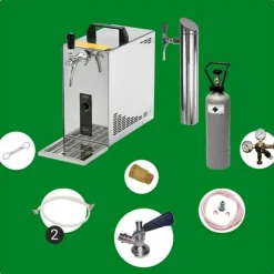 fadølsanlæg, PYGMY 25 1-sidet tør køler, 35 liter/h, inkl. Dispenser, Green Line, KEG:Type M Outlet