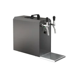 Ølhaner>fadølsanlæg STREAM 50K med luftpumpe, ølkasse, gennemstrømningskøler 2-linjers tørkøler , op til 55 liter/h - SORT UDGAVE, KEG:Type M, KEG 2:Type M