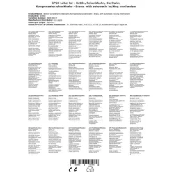 Fadølshane, ølhane, ølkran - Automatisk låseanordning, messing