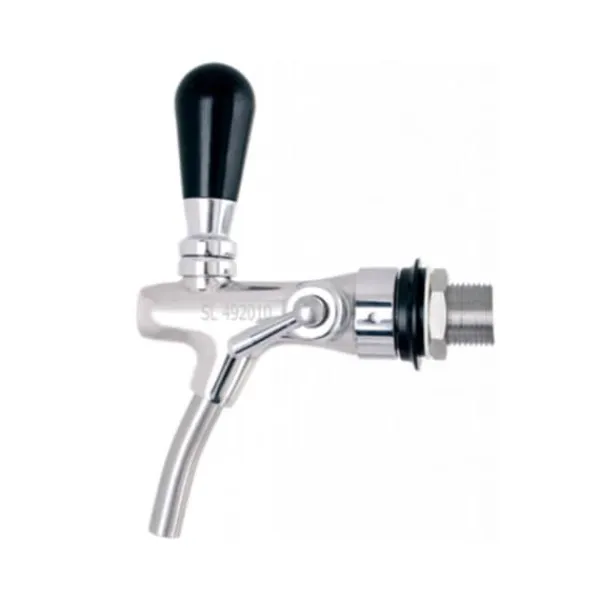 Fadølshaner, Ølkran, Ølhane, Taphane for øl med flowstyring - forkromet, gevindlængde: 35 mm New
