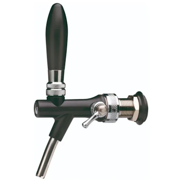 Fadølshaner med flowstyring i rustfrit stål og ABS plast, sort Online