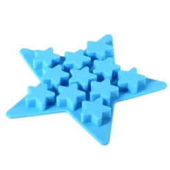Isforme>Femstjerneformet, cool silikone isterningbakke, fryseform, værktøj til klubbarfest (blå)