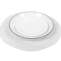 Filt Beskyttelsesmåtte Antifriktion Opbevaringsseparator Isoleringsmåtte Madtallerken Porcelænsdeler (Hvid 48 STK) Clearance