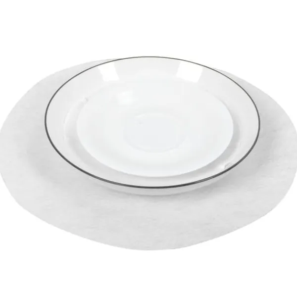 Filt Beskyttelsesmåtte Antifriktion Opbevaringsseparator Isoleringsmåtte Madtallerken Porcelænsdeler (Hvid 48 STK) Clearance