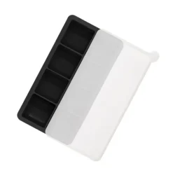 Isforme>Firkantet silikone-isterningbakke med 8 forme med låg