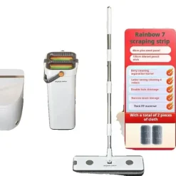 Rengøringsudstyr>Flad Moppe, Mikrofiberstof, Effektivt Vridningssystem,40CM mop 2 klude