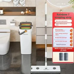 Rengøringsudstyr>Flad Moppe, Mikrofiberstof, Effektivt Vridningssystem,40CM mop 2 klude