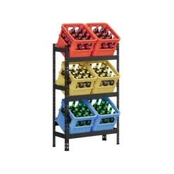 Vinflaskeholdere>Flaskestativ, 32x70x125,4 cm, Sort