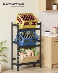 Vinflaskeholdere>Flaskestativ, 32x70x125,4 cm, Sort