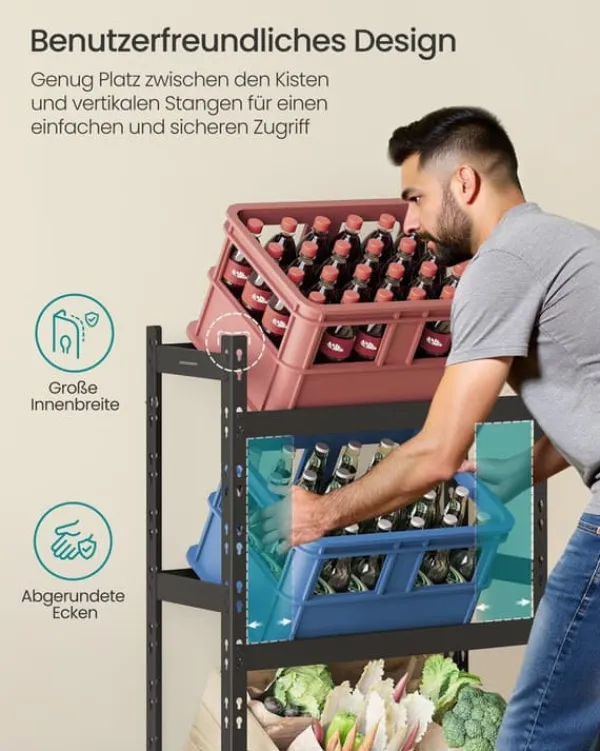 Vinflaskeholdere>Flaskestativ, 32x70x125,4 cm, Sort