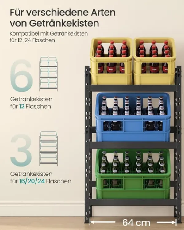 Vinflaskeholdere>Flaskestativ, 32x70x125,4 cm, Sort
