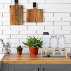 Opvaskestativer & Tørrestativer>Flasketørrerist, 11x31x14,5 cm, Natur, Grå