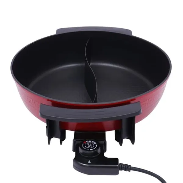 Fonduegryde - Elektrisk med varmeplade og låg - 6 liter - 2 rum - 1300 W - Himmelblå Sale