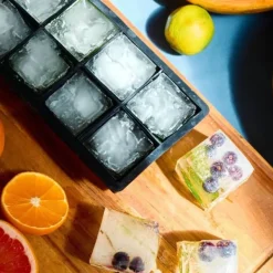 Isforme>Form | ALCOLE | til firkantede isterninger, sort | 22x11 cm | 891361