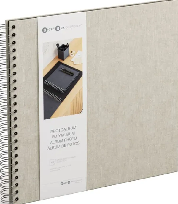 Opbevaring Af Fotografier>Fotoalbum Linen med svarta blad 35x31,5cm Bigso Box of Sweden