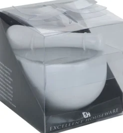 Mortere & Pistiller>Fremragende husholdningsredskaber Hvid økse med porcelænsskaft 11x10 cm Urter Krydderier Slibning