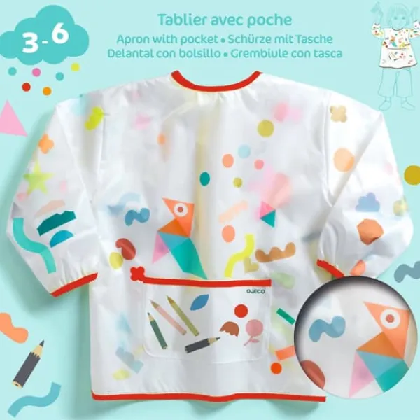 Djeco Förkläde med Ärmar och Ficka 3-6 år Best