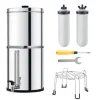 2.25G tyngdekraftvandfilter bordpladesystem, rustfrit stål, 2 filtre, effektiv vandrensning, BPA-fri. Hot