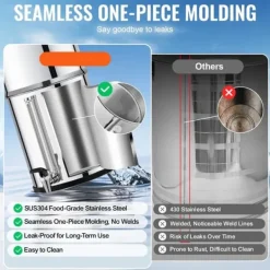 2.25G tyngdekraftvandfilter bordpladesystem, rustfrit stål, 2 filtre, effektiv vandrensning, BPA-fri. Hot