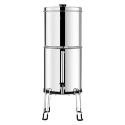 2.25G tyngdekraftvandfilter bordpladesystem, rustfrit stål, 2 filtre, effektiv vandrensning, BPA-fri. Hot