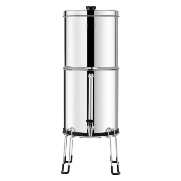 2.25G tyngdekraftvandfilter bordpladesystem, rustfrit stål, 2 filtre, effektiv vandrensning, BPA-fri. Hot