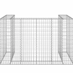 Gabionmur för soptunnor - Stabil stenkorg i galvaniserat stål | Storlek: 180x100x110 cm Outlet