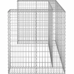 Gabionmur för soptunnor - Stabil stenkorg i galvaniserat stål | Storlek: 180x100x110 cm Outlet