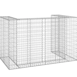 Gabionmur för soptunnor - Stabil stenkorg i galvaniserat stål | Storlek: 180x100x110 cm Outlet