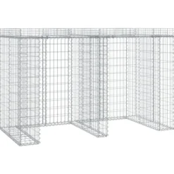 Tilbehør Til Affaldshåndtering>Gabionvägg för soptunna i galvaniserat järn - Stabil och multifunktionell | Storlek: 192x91x120 cm