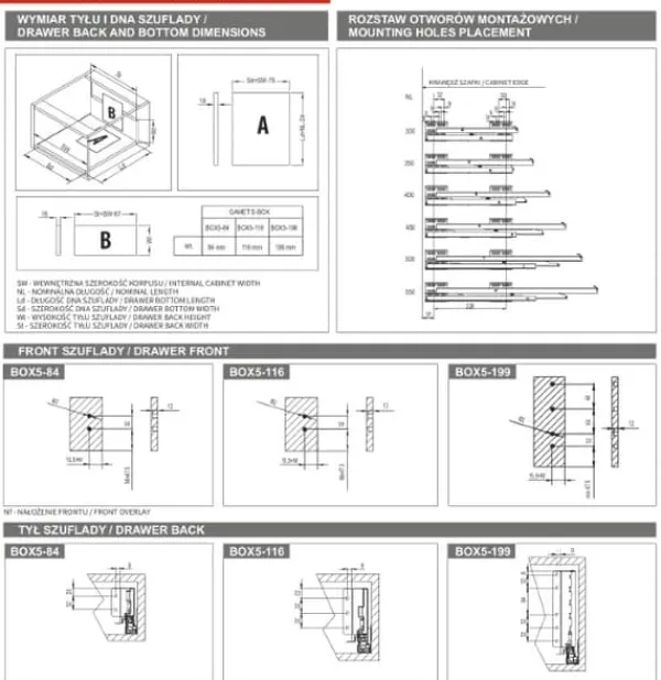 GAMET S-BOX skuffe, høj, hvid, 550 mm New