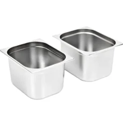 Gastronorm beholder 2 stk. GN 1/2 - Rustfrit stål | Størrelse: 200 mm Hot