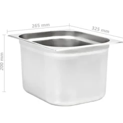 Gastronorm beholder 2 stk. GN 1/2 - Rustfrit stål | Størrelse: 200 mm Hot