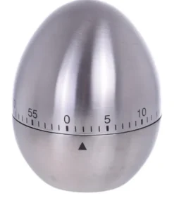 Æggeure>Æggeformet køkkenur, mekanisk, rustfrit stål