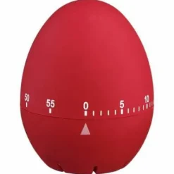 Æggeformet timer RØD 6x7cm lavet af slidstærkt materiale Discount