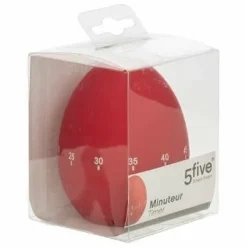 Æggeformet timer RØD 6x7cm lavet af slidstærkt materiale Discount