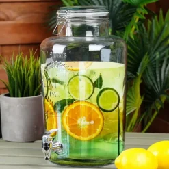 Glasdrikkrukke med hane 8 l Clearance