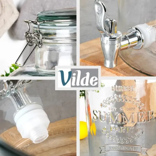 Glasdrikkrukke med hane 8 l Clearance