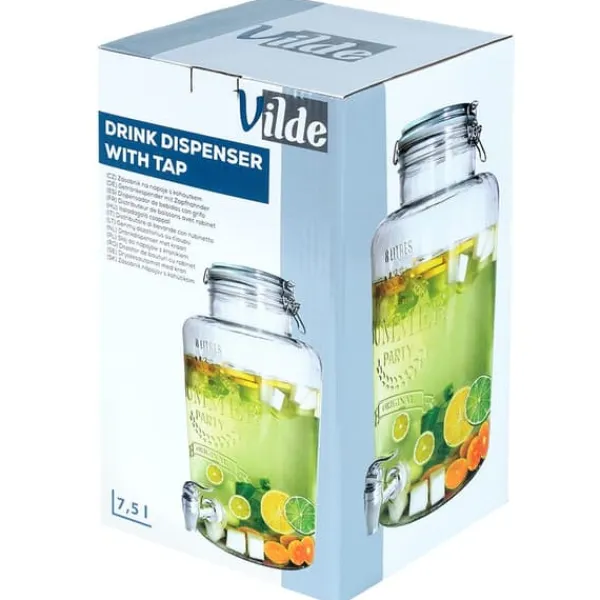 Glasdrikkrukke med hane 8 l Clearance