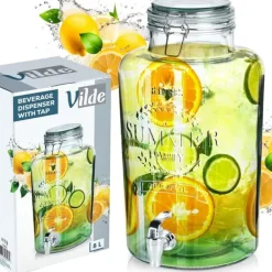 Glasdrikkrukke med hane 8 l Clearance