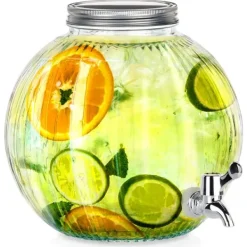 Glasdrikkrukke med hane 5,5 l Outlet