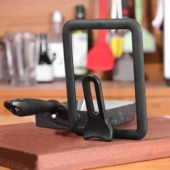 Glasgrydedæksel - Ståbart silikonelåg til rektangelgryde (sort, 13 x 18 cm) Clearance