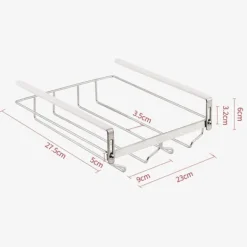 Vinglasholdere>Glasholder i rustfrit stål til hyldemontering - 2 rækker
