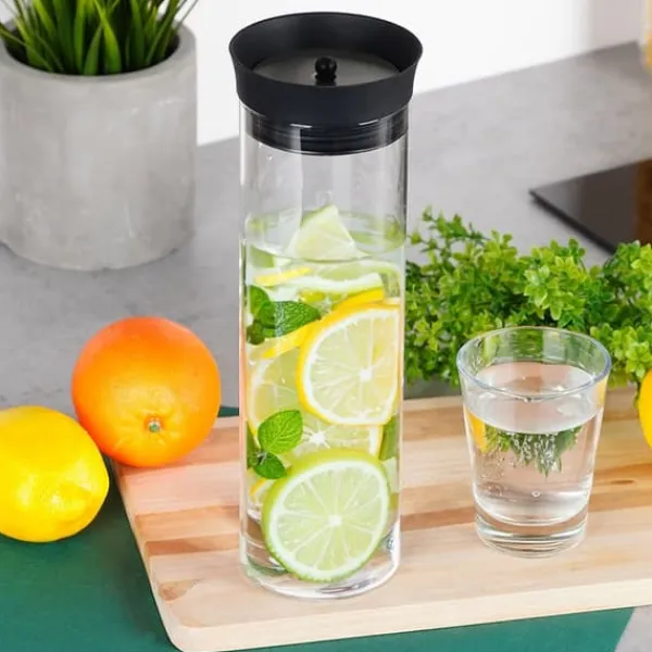 Karafler>Glaskaraffel med låg 1 l