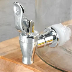 Glaskrukke med hane 8 l + 12 glas 200 ml New