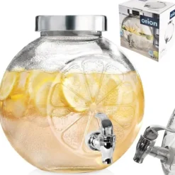 Glaskrukke med hane til drikkevarer, limonade, citron, 5,4L, ORION 143793
