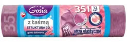 Gosia affaldssække med tape, riflet, 35l - 12 stk., tyggegummi Best