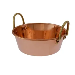 Gryde, stegepande, syltetøjsgryde - messing og kobber, diameter:20 cm Hot