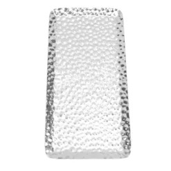 Serveringsfad & Skåle>Hamret bakke Udsøgt lugtfri serveringsbakke i rustfrit stål til stue, soveværelse, køkken, badeværelse, 19,5x9,5 cm, sølv