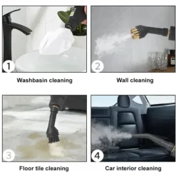 Håndholdt damprenser / steam cleaner - Opgraderet model - 2500 W - ≥105°C damp - 15 s opvarmning - 2 m slange - 220–240 V EU-stik - Rød Discount